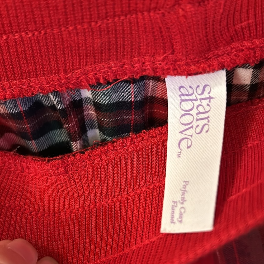 XXL Red Pajama pants drawstring and button front #smokefreehome - Picture 3 of 5